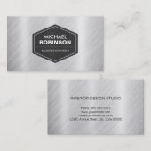 オーディオエンジニア – Silver Metallic Look 名刺 (正面/裏面)