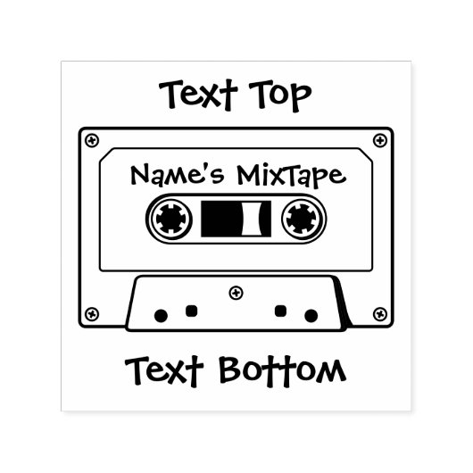 オーディオカセットテープ セルフインキングスタンプ (デザイン)
