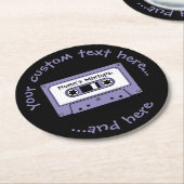 オーディオカセットテープ ラウンドペーパーコースター (アングル)