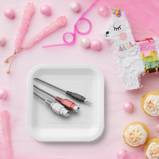 オーディオケーブルヴィンテージ技術 ペーパープレート (パーティー)