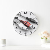 オーディオケーブルヴィンテージ技術 ラージ壁時計