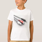 オーディオケーブルヴィンテージ技術 Tシャツ (正面)