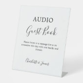 オーディオゲストブックサイン結婚白黒 台座サイン (正面)