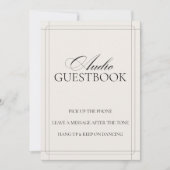 オーディオゲストブックヴィンテージライトグレー記号 招待状 (正面)