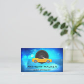 オーディオスピーカー | イエロースポーツカービジネスカード 名刺 (スタンド正面)