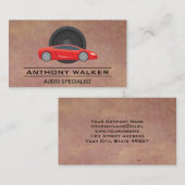 オーディオスピーカー | レッドスポーツカー 名刺 (正面/裏面)