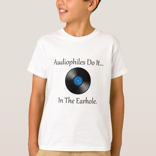 オーディオフィルが…イヤホールで。 Tシャツ (正面)