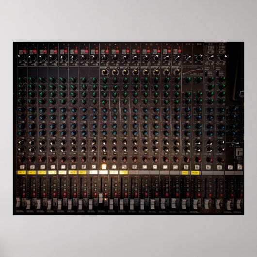 オーディオミキサーのボタン ポスター (正面)