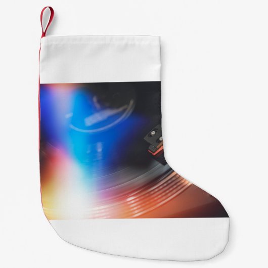 オーディオモダンディス遊ク上の音楽に対するターンテーブル。こんにちは スモールクリスマスストッキング (正面)