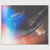 オーディオモダンディス遊ク上の音楽に対するターンテーブル。こんにちは ラッピングペーパー (フラット)