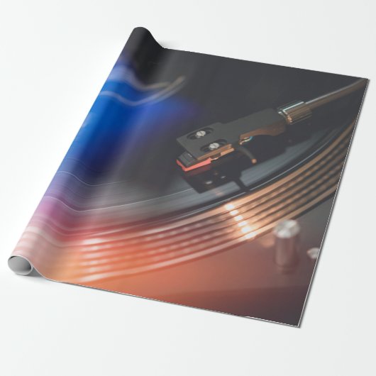 オーディオモダンディス遊ク上の音楽に対するターンテーブル。こんにちは ラッピングペーパー (アンロールド)