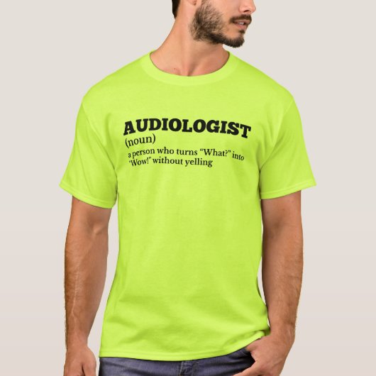 オーディオ専門家定義ユーモアTシャツ Tシャツ (正面)