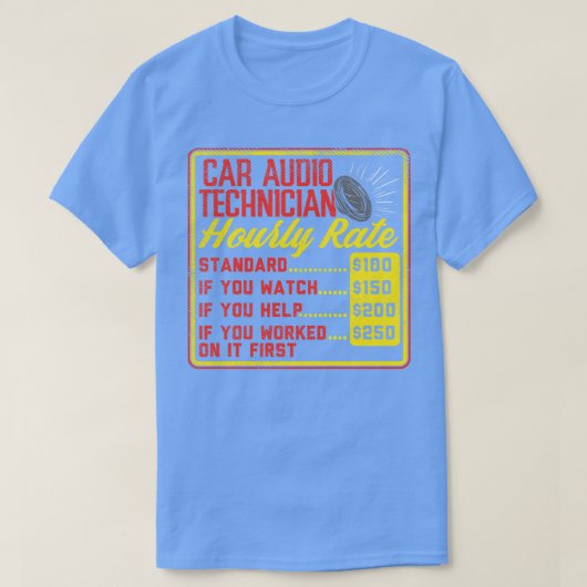オーディオ技術者の時間当たり料金 Tシャツ (デザイン正面)