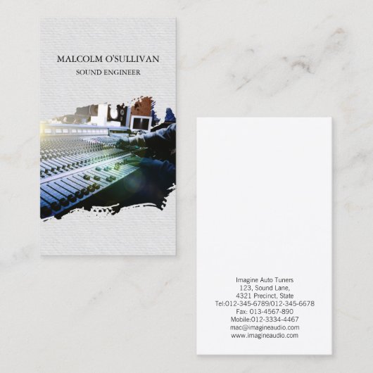 オーディオ録音エンジニア 名刺 (正面/裏面)