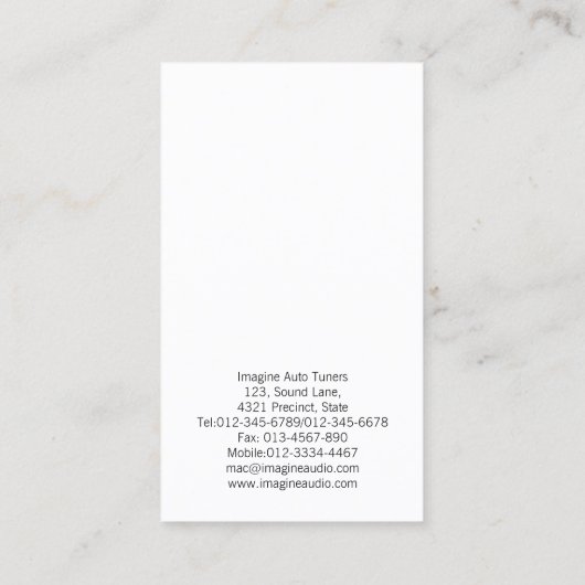 オーディオ録音エンジニア 名刺 (裏面)