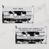 オーディオ・ラジオ・カセットレトロ・白黒カバー 名刺 (正面/裏面)