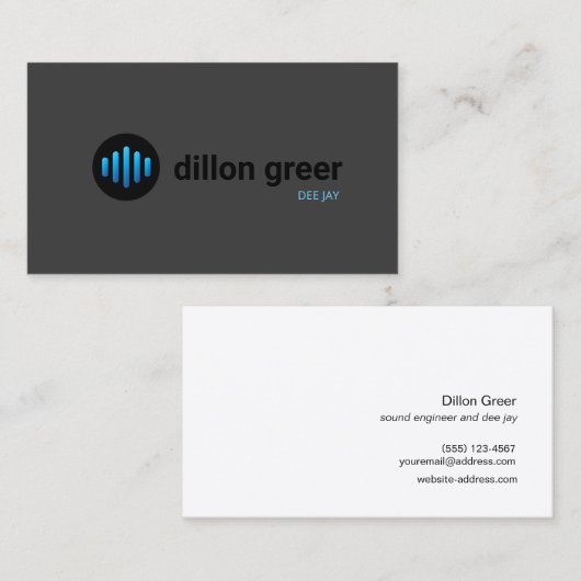 オーディオDJ金ゴールドブラックミュージック 名刺 (正面/裏面)