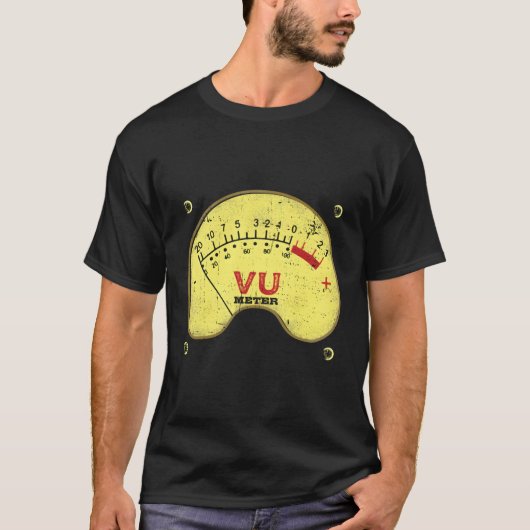 オーディオVuメーター録音エンジニア Tシャツ (正面)