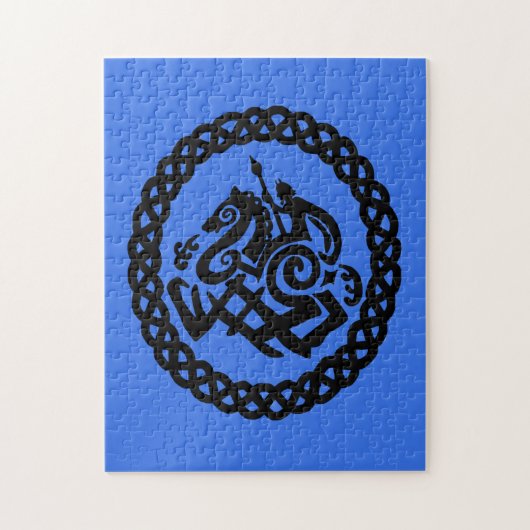 オーディンとスリピニールシルエット ジグソーパズル (縦)