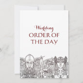 オーディンとフリギェの結婚式のスケジュール 招待状 (裏面)