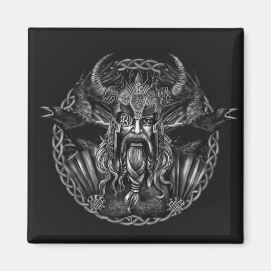 オーディンと彼のラヴェンスフギンとムニン マグネット (正面)