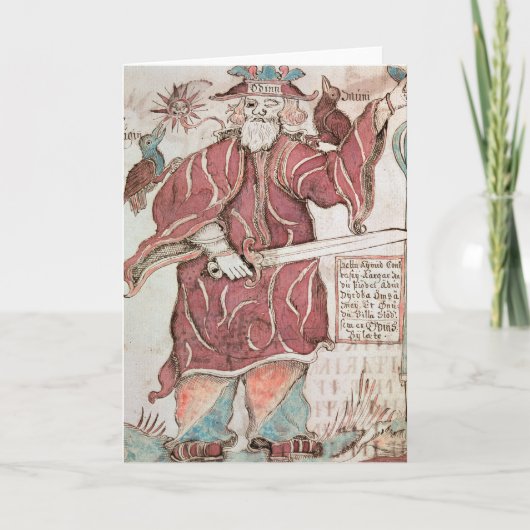 オーディン、フギンとムニンの二羽のカラス カード (正面)