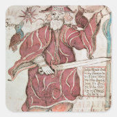 オーディン、フギンとムニンの二羽のカラス スクエアシール (正面)