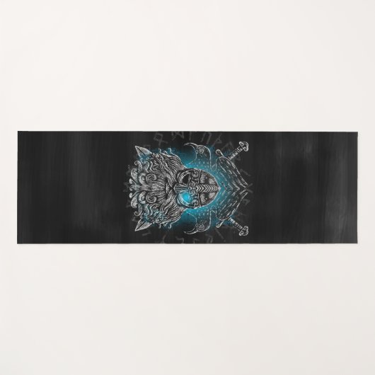 オーディン・レイブンス・バイキング神話ヴァルハラが待ち受ける ヨガマット (正面(横))