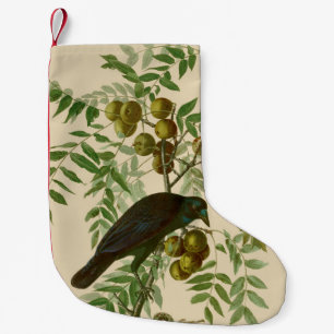 オーデュボン ムラサキツヤクワガタ 鳥の版画 ビンテージ植物学 スモールクリスマスストッキング