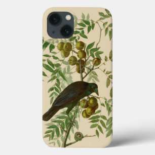 オーデュボン ムラサキツヤヒヨドリ 鳥のプリント ビンテージ植物学 iPhone 13ケース