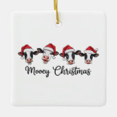 オートсクリスマス牛ムーイクリスマスハイファーハイランドカウズ セラミックオーナメント (正面)