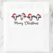 オートсクリスマス牛ムーイクリスマスハイファーハイランドカウズ 長方形シール (バッグ)
