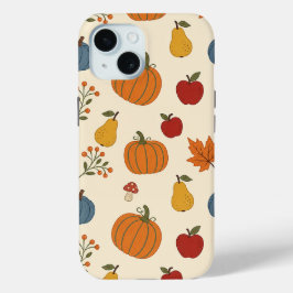 オートゥムンハーベストパンプキンフルーツ柄ケース iPhone 15ケース