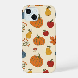 オートゥムンハーベストパンプキンフルーツ柄ケース iPhone 15ケース
