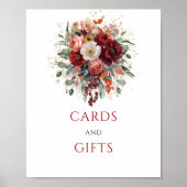 オートゥムンボホマゼンタの花カードとギフトの卓上サイン ポスター (正面)