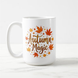 オートゥムンマジック 紅葉 季節のタイポグラフィーデザイン コーヒーマグカップ
