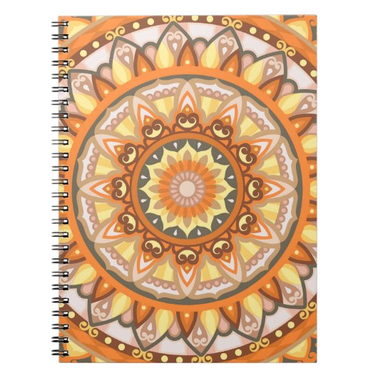 オートゥムンマンダラ あたたかボホ幾何学模様 秋 ノートブック (正面)