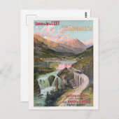 オートエンガディンスイスヴィンテージポスター1910 ポストカード (正面/裏面)