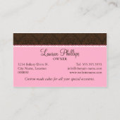 オートクチュールのケーキのベーカリー 名刺 (裏面)