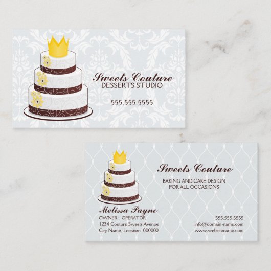 オートクチュールはベーカリーのカスタムを固めます 名刺 (正面/裏面)