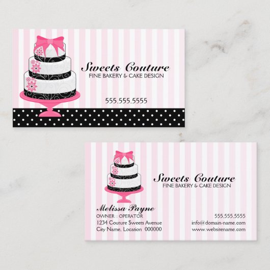オートクチュールはベーカリーのカスタムを固めます 名刺 (正面/裏面)