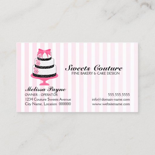 オートクチュールはベーカリーのカスタムを固めます 名刺 (裏面)