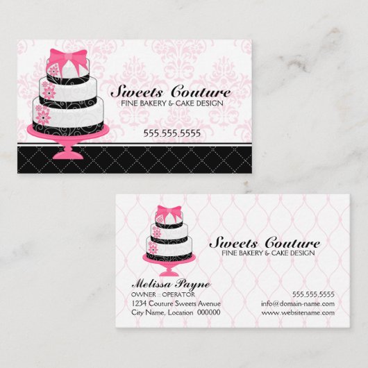 オートクチュールはベーカリーのカスタムを固めます 名刺 (正面/裏面)