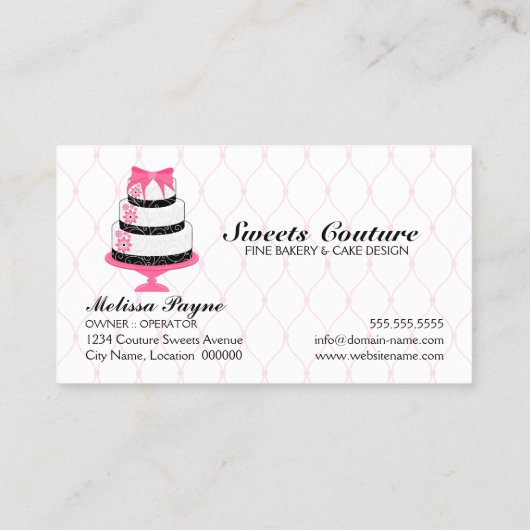 オートクチュールはベーカリーを固めます 名刺 (裏面)