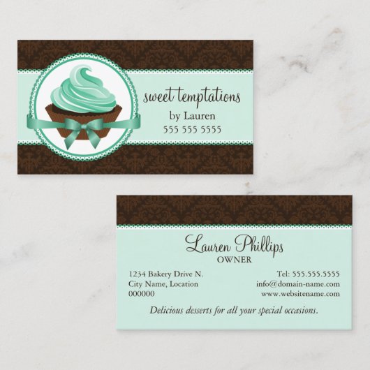 オートクチュールカップケーキダマスクベーカリー 名刺 (正面/裏面)