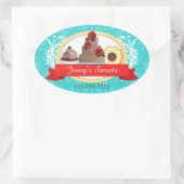 オートクチュールカップケーキベーカリーボックスシール 楕円形シール (バッグ)