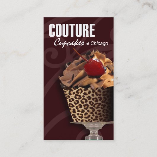 "オートクチュールカップケーキ!" -ファンシーなデザート、ペストリー 名刺 (正面)