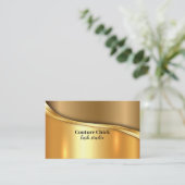 オートクチュールチックラッシュスタジオ金ゴールド質感ビジネス 名刺 (スタンド正面)