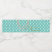 オートクチュールパリテーマティール（緑がかった色）ブルーシャワーパーティー ペットボトルラベル (シングルラベル)