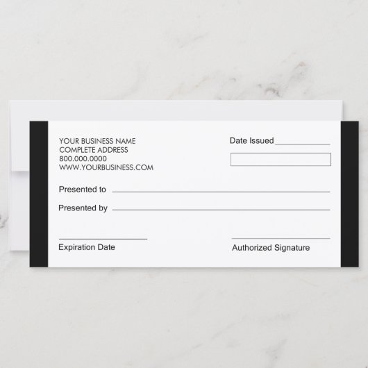 オートクチュールフローラブティックスタイル商品券 (裏面)